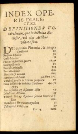 Definitiones Vocabulorum, quae in doctrina Ecclesiae, vel aliis Artibus usitate sunt.