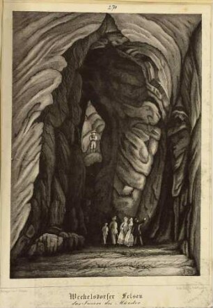Die Höhle Münster in der Adersbach-Weckelsdorfer Felsenstadt (Adršpašsko-Teplické skály) im nordöstlichen Teil Böhmens, aus dem Sammelwerk Beschreibung vom Felsenthal bei Weckelsdorf