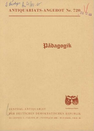 Nr. 720: Pädagogik