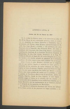 Apéndice Letra D : Sesión del 26 de Marzo de 1897