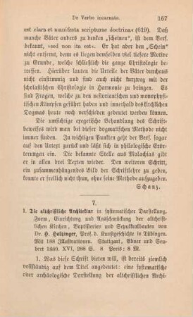 167-168 [Rezension] Holtzinger, Heinrich, Die altchristliche Architektur in systematischer Darstellung