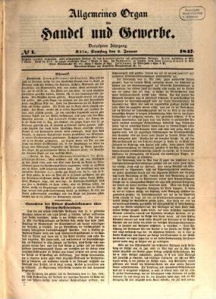 Allgemeines Organ für Handel und Gewerbe und damit verwandte Gegenstände. 13. 1847