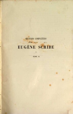 Oeuvres complètes de M. Eugène Scribe, 9