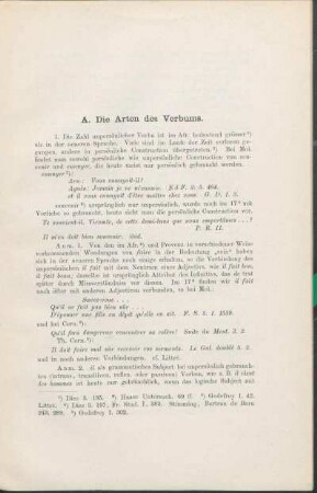A. Die Arten des Verbums.