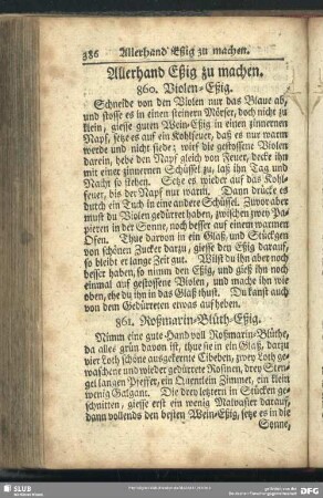 Allerhand Eßig zu machen