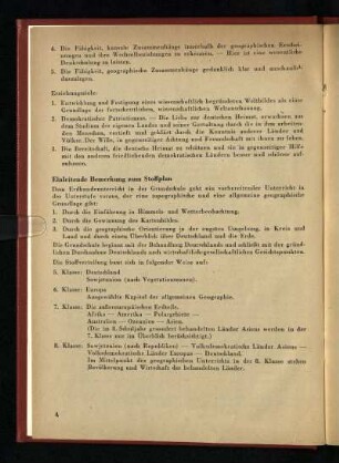Einleitende Bemerkung zum Stoffplan