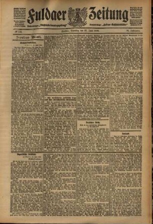 Zweite Ausgabe vom Samstag, den 27. Juni 1908.