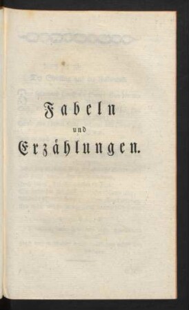 Fabeln und Erzählungen