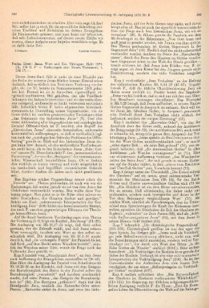591-593 [Rezension] Fuchs, Ernst, Jesus