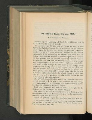 De Indische Begrooting voor 1915, door W. J. Ketjen.