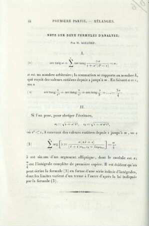 Note sur deux Formulares D'Analyse.