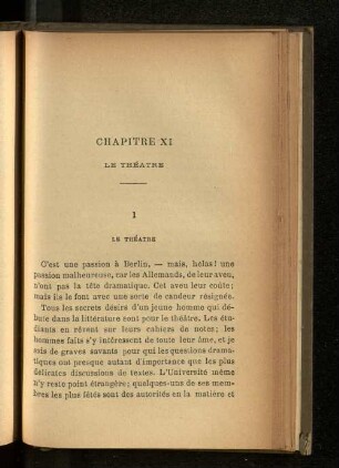 Chapitre XI Le Théatre