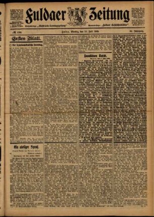 Erste Ausgabe vom Montag, den 10. Juli 1905.