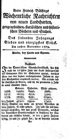 Sieben und vierzigstes Stück