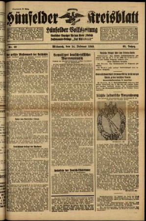 Ausgabe vom Mittwoch, den 14. Februar 1940.