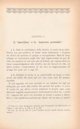 Capitolo I. L'"hereditas" e la "bonorum possessio"