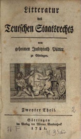 Litteratur des Teutschen Staatsrechts, Zweyter Theil