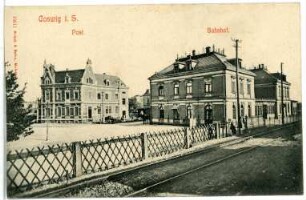 Coswig. Post, Bahnhof
