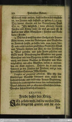 XXXVIII. Friede besser den Krieg