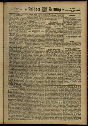 Vierte Ausgabe vom Samstag, den 01. Juni 1912.