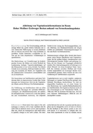 Ableitung von Vegetationsinformationen im Raum Hoher Meißner-Eschweger Becken anhand von Fernerkundungsdaten