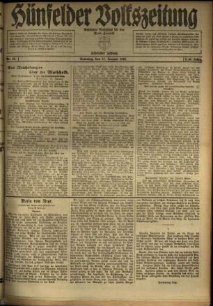 Ausgabe vom Samstag, den 17. Januar 1920.