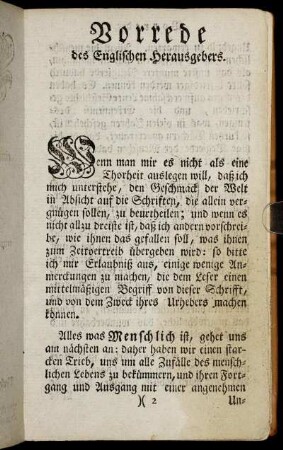 Vorrede des Englischen Herausgebers.