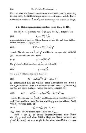 § 6. Krümmungseigenschaften einer Wn-1 in Wn.