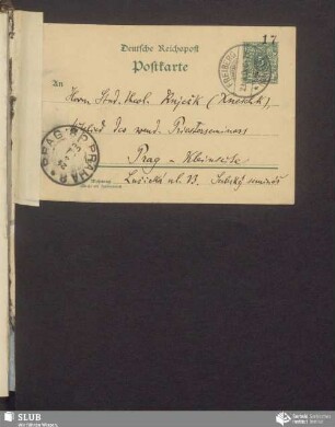 [dopisnica wot: Arnošt Muka, 22.03.1900]