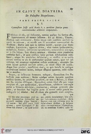 In Caput V. Diatriba