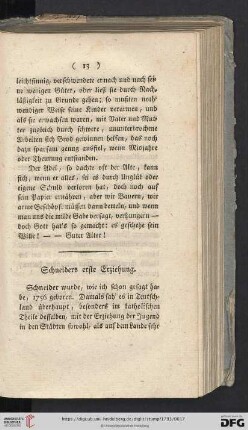 Schneiders erste Erziehung