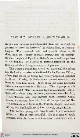 Steamer to Egypt from Constantinople