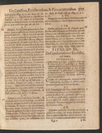 Titulus XL. De Consecratione Ecclesiae, vel Altaris