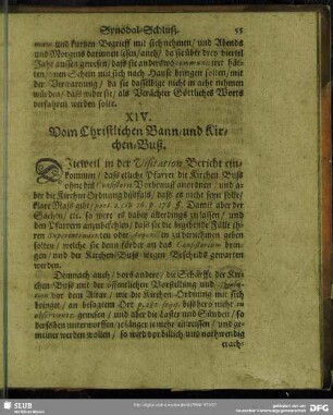 XIV. Vom Christlichen Bann und Kirchen-Buß