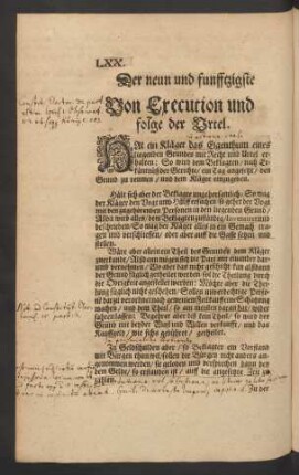Der neun und und funfftzigste [Artickel.] Von Execution und folge der Urtel.