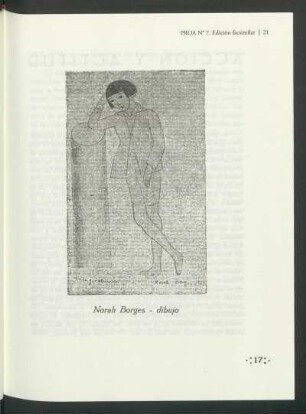 "Niño y columna" - [Dibujo por Norah Borges]