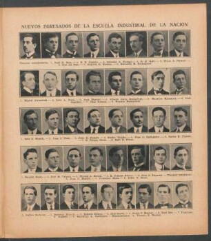 Nuevos egresados de la Escuela Industrial de la Nación - [Retratos]