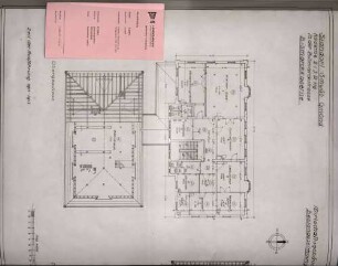 Grundriss: Obergeschoss und Dachgeschoss 1:100