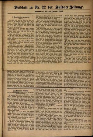 Ausgabe vom Samstag, den 26. Januar 1884.