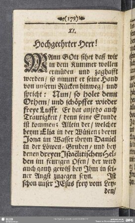 XI. Die Erquickung der Mühseeligen