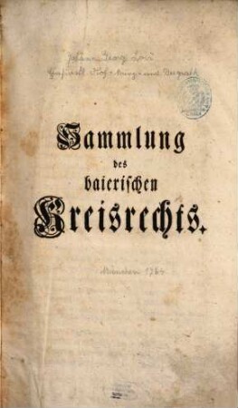 Sammlung des baierischen Kreisrechts