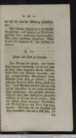 § 11. Ziegel mit Torf zu brennen