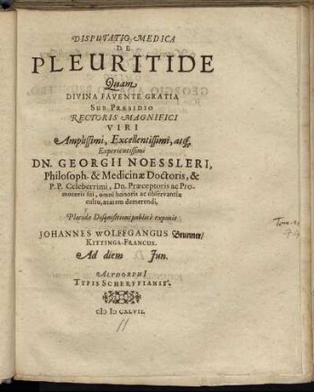 Disputatio Medica De Pleuritide