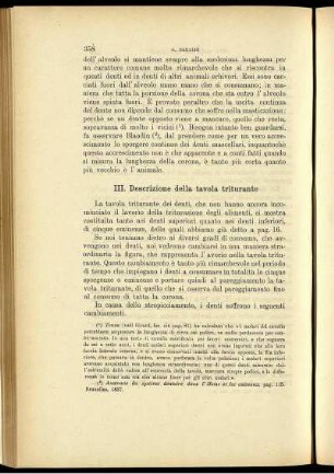 III. Descrizione della tavola triturante.