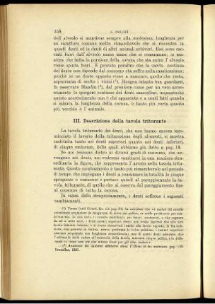 III. Descrizione della tavola triturante.