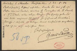 Brief an B. Schott's Söhne : 22.08.1904