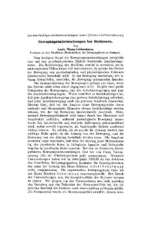 Bewegungsuntersuchungen bei Stotterern