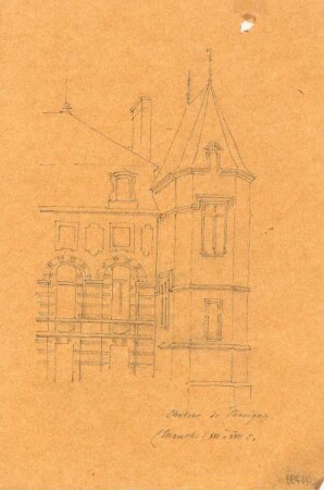 Chateau de Thavigny, Manche (?): Perspektivische Ansicht
