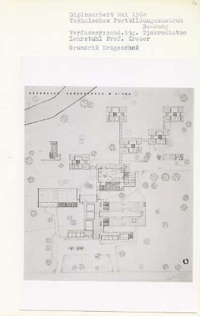 Technisches Fortbildungszentrum, Bandung (Diplomarbeit bei Willy Kreuer): Grundriss Erdgeschoss 1:200