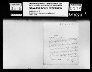 Briefe des Schriftstellers Witt von Dörring an den Erbprinzen Constantin